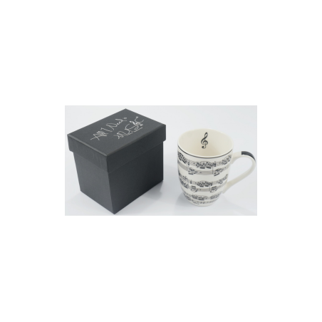 MUG NOTELINES WHITE 300ML M7000