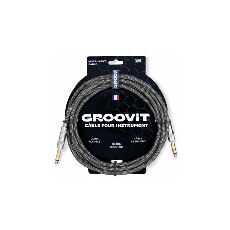 CABLE GROOVIT JACK/JACK TWEED TRESSE 3M GRIS