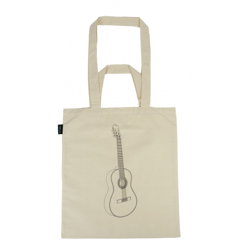 SAC TISSU IMPRIMÉ GUITARE CREME B3087