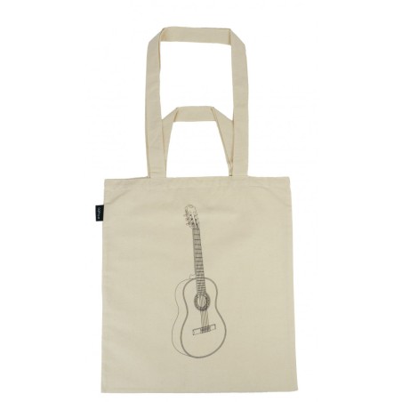 SAC TISSU IMPRIMÉ GUITARE CREME B3087