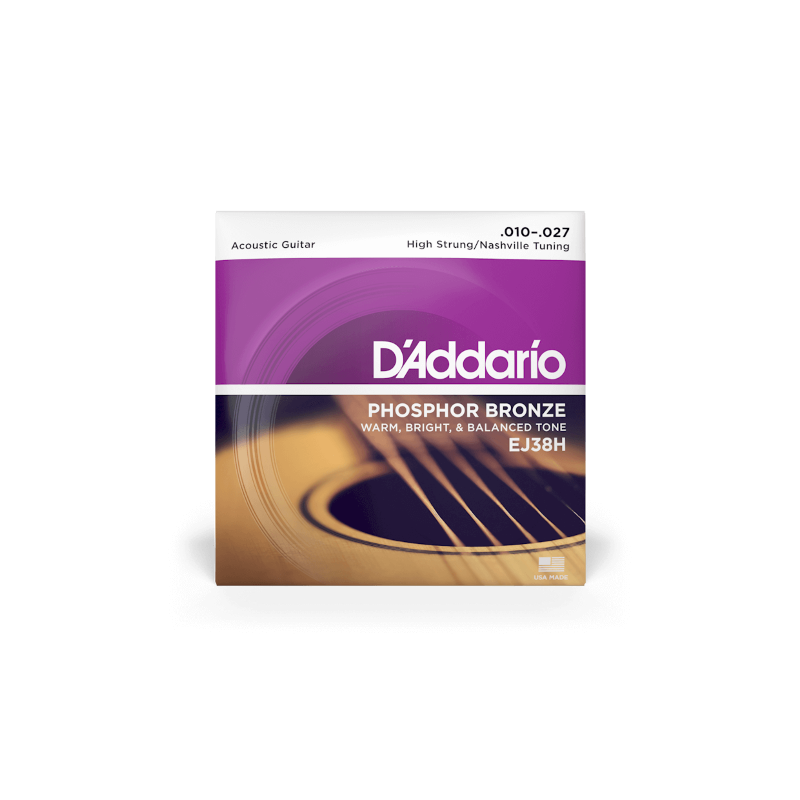 D'ADDARIO FOLK PHOSPHORE BRONZE HIGH STRUNG NASHVILLE TUNING 10-27 EJ38H