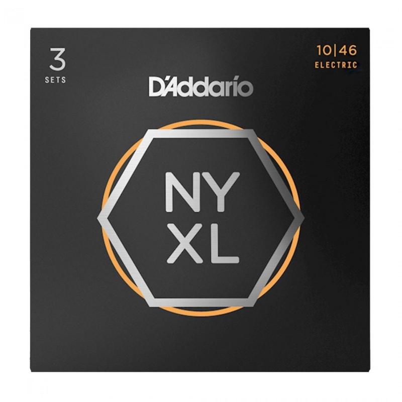 D'ADDARIO NYXL 1046 FILET NICKEL WOUND REGULAR LIGHT 10/46 PACK DE 3 JEUX